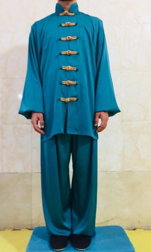 لباس تای چی سبز ساتن