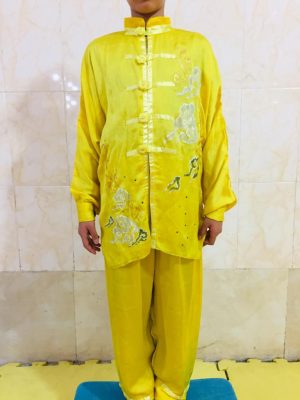 لباس تای چی زرد طرح ابر